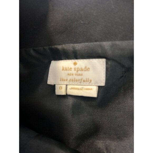 Kate Spade Top Black V-Neck Sleeveless Peplum Hem Back Bow Blouse 0 - Picture 9 of 9